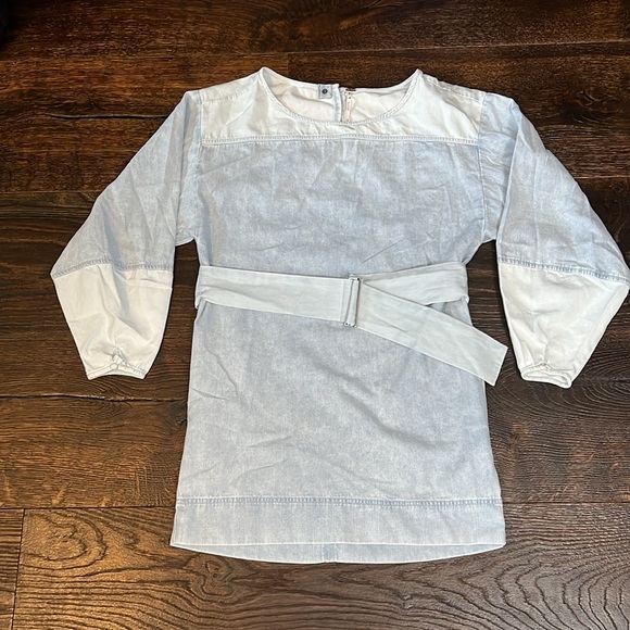 Free People Ora Denim mini dress light combo - Picture 2 of 5